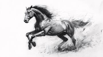 手绘马图片手绘骏马插画