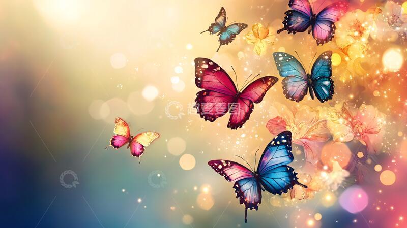 高清大图下载【趣麦麦图】蝴蝶梦幻背景图