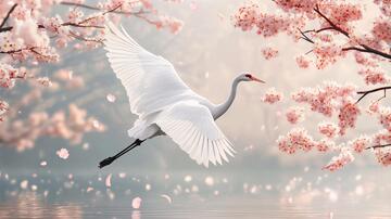 意境仙鹤仙鹤意境插画