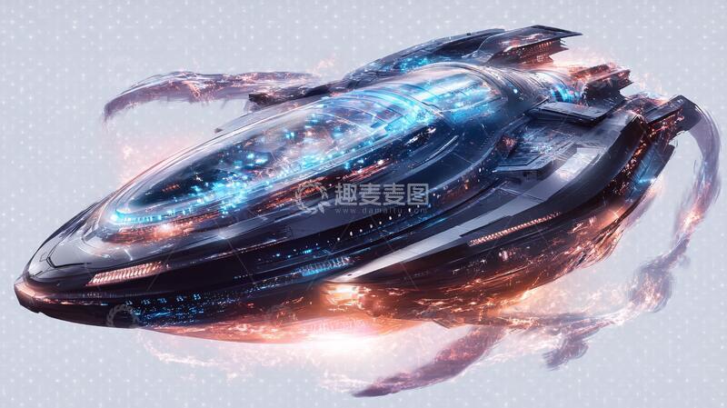 高清大图下载【趣麦麦图】科幻飞碟科幻飞船光速
