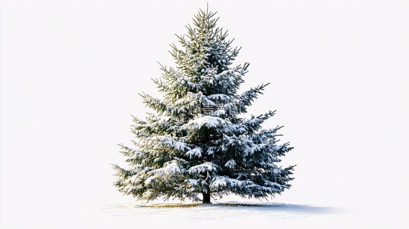 高清大图下载【趣麦麦图】冬季雪地一颗松树