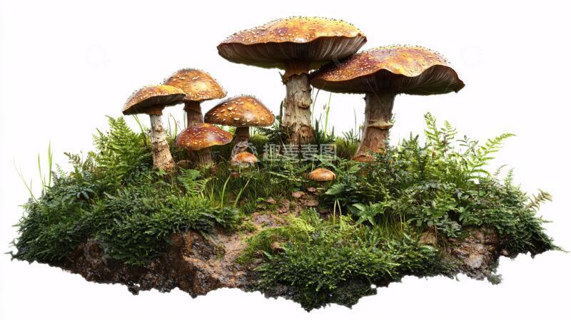 高清大图下载【趣麦麦图】绿化带蘑菇蘑菇造型石头