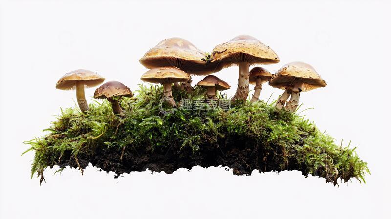 高清大图下载【趣麦麦图】棕色蘑菇帽蘑菇高清素材