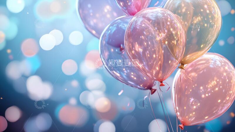 高清大图下载【趣麦麦图】-唯美气球气球背景橙色