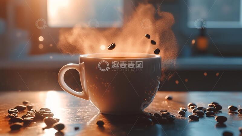 高清大图下载【趣麦麦图】冒热气的咖啡
