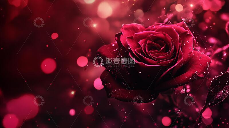 高清大图下载【趣麦麦图】唯美玫瑰红背景壁纸梦幻