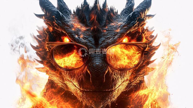 高清大图下载【趣麦麦图】巨龙吐焰空中舞