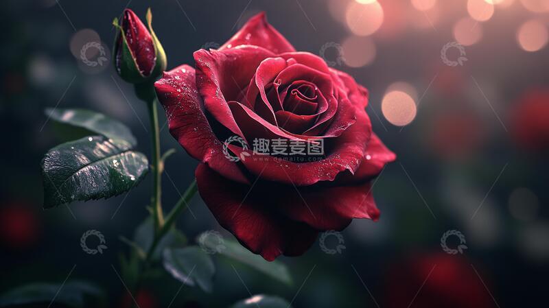 高清大图下载【趣麦麦图】唯美红玫瑰花朵壁纸特写