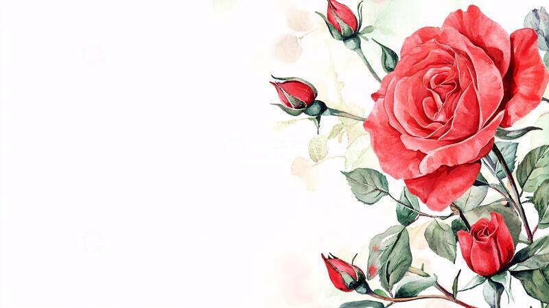 高清大图下载【趣麦麦图】手绘玫瑰壁纸6