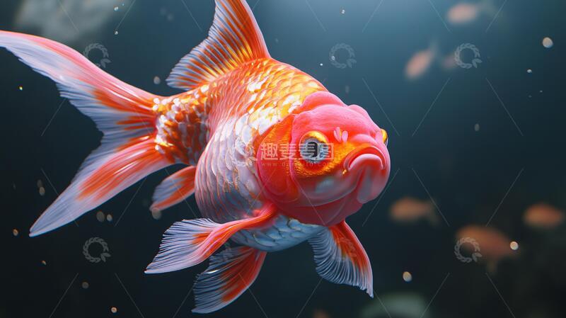 高清大图下载【趣麦麦图】彩色金鱼水中游