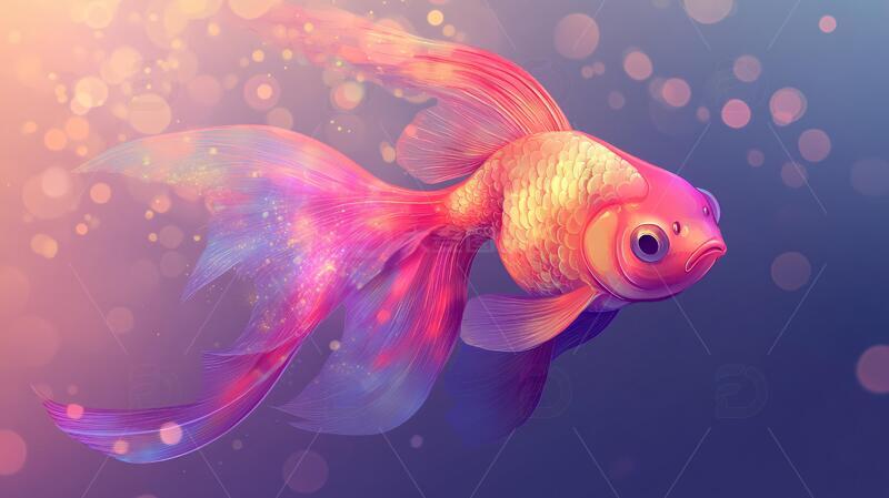 高清大图下载【趣麦麦图】金鱼插画插画金鱼手绘