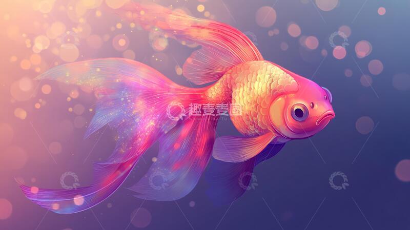 高清大图下载【趣麦麦图】金鱼插画插画金鱼手绘