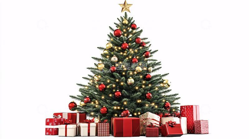 高清大图下载【趣麦麦图】挂满礼物的圣诞树2