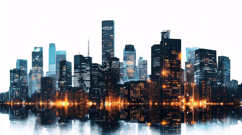 高清大图下载【趣麦麦图】现代城市科技背景1