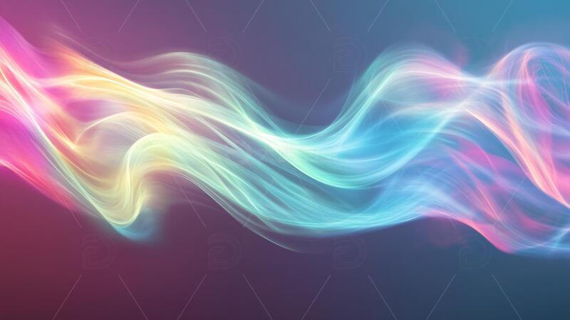 高清大图下载【趣麦麦图】流光渐变彩色炫酷飘带1