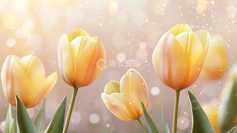 高清大图下载【趣麦麦图】梦幻郁金香背景1
