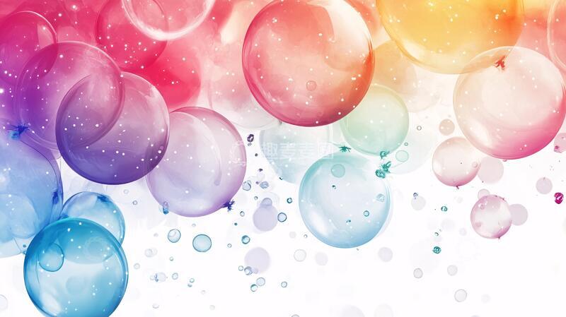 高清大图下载【趣麦麦图】喜庆炫彩背景炫彩泡泡