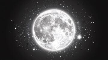 发光月球背景满月月球