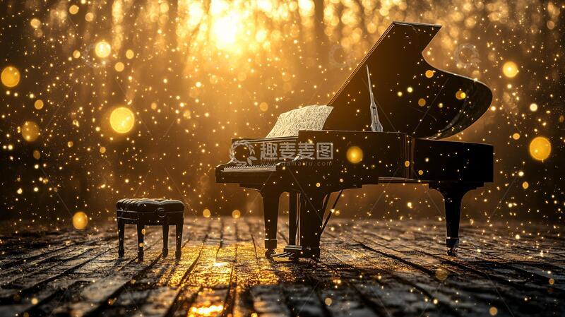 高清大图下载【趣麦麦图】唯美钢琴钢琴背景素材