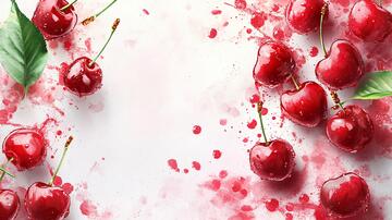 樱桃背景图樱桃手绘素材