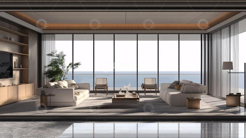 高清大图下载【趣麦麦图】海景房设计客厅别墅阳台