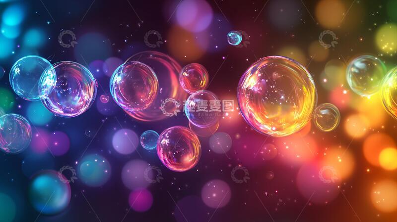 高清大图下载【趣麦麦图】绚丽气泡背景壁纸素材2