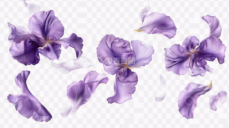 高清大图下载【趣麦麦图】写实亚麻花花朵手绘亚麻