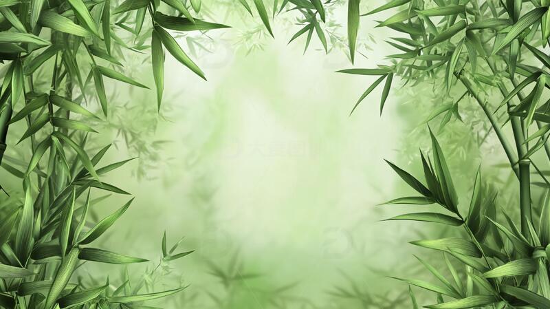 高清大图下载【趣麦麦图】唯美竹叶背景15
