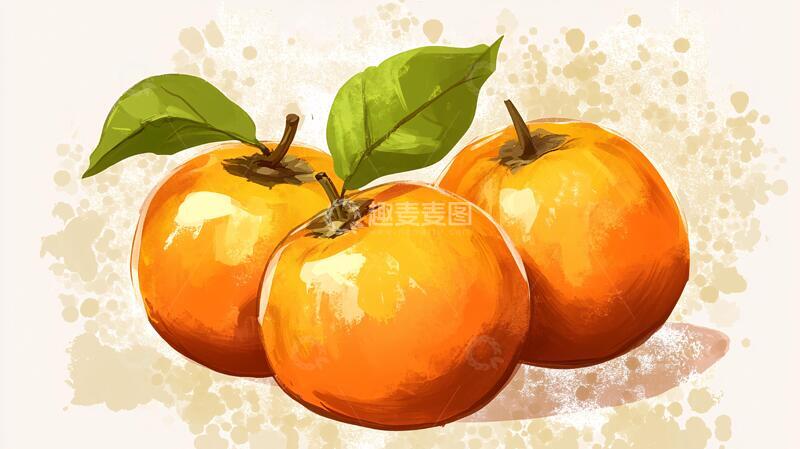 高清大图下载【趣麦麦图】砂糖橘插画插画手绘砂糖