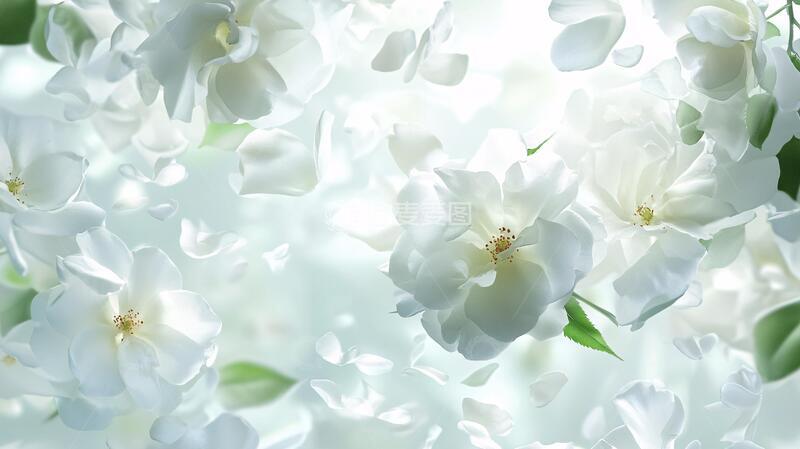 高清大图下载【趣麦麦图】写实喷绘茉莉花