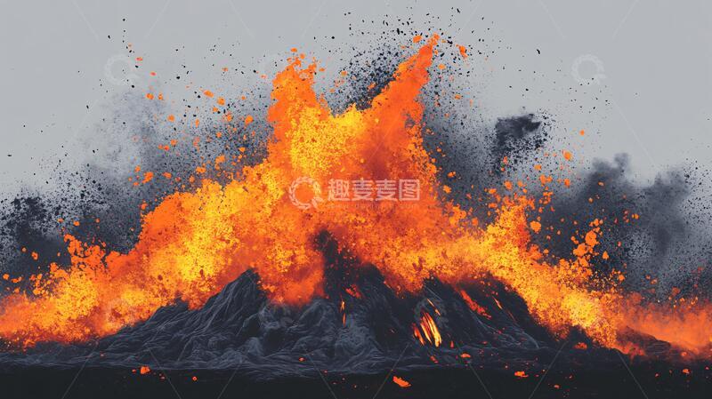 高清大图下载【趣麦麦图】黄色熔岩熔岩金色岩浆