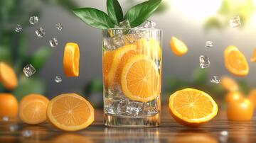 夏日橙汁鲜果饮