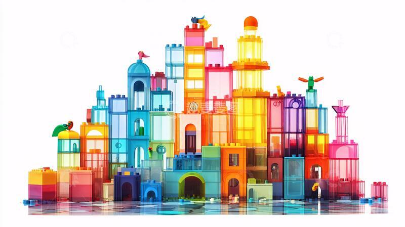 高清大图下载【趣麦麦图】糖果色建筑世界