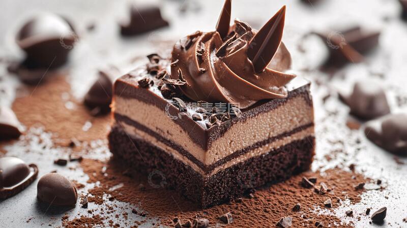 高清大图下载【趣麦麦图】巧克力慕斯蛋糕图片