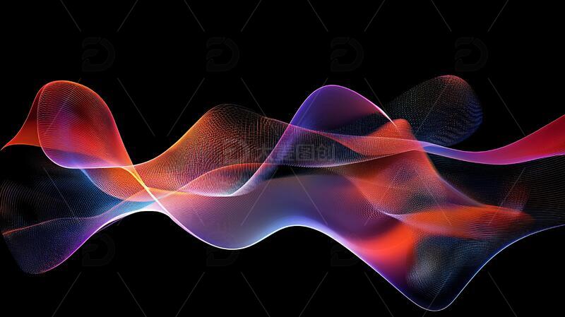 高清大图下载【趣麦麦图】幻彩流体抽象线条背景5