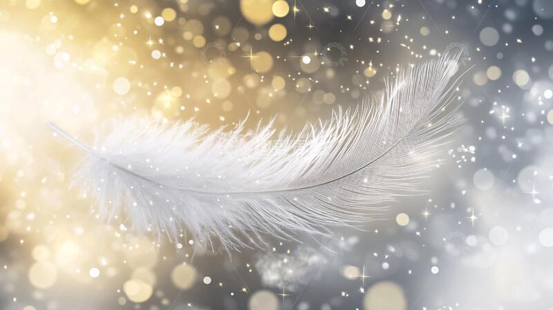 高清大图下载【趣麦麦图】白色羽毛光影