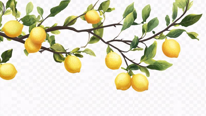 高清大图下载【趣麦麦图】黄皮树插画黄皮插画手绘
