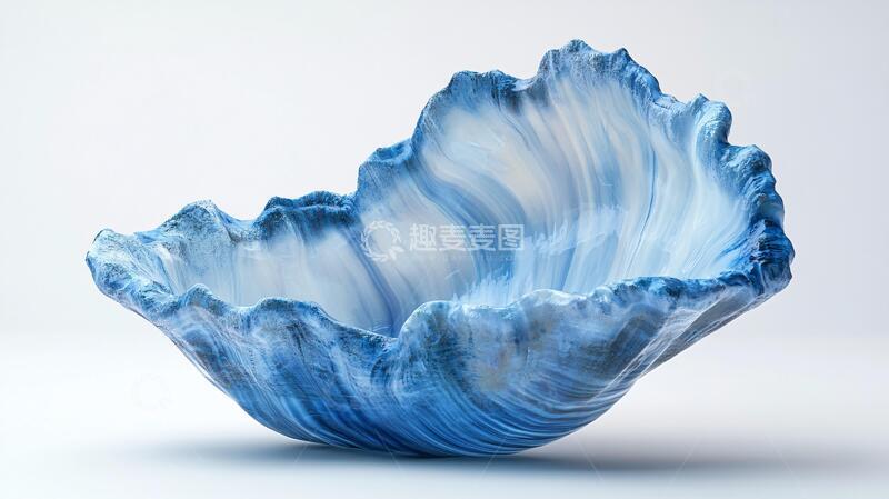 高清大图下载【趣麦麦图】水波纹陶盘海螺摆件艺术