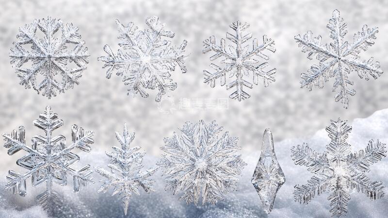 高清大图下载【趣麦麦图】雪花效果图雪花冰花玻璃