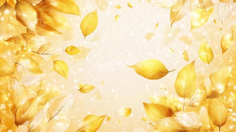 高清大图下载【趣麦麦图】金色树叶背景