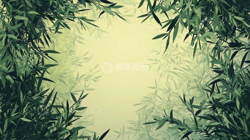 高清大图下载【趣麦麦图】唯美竹叶背景8