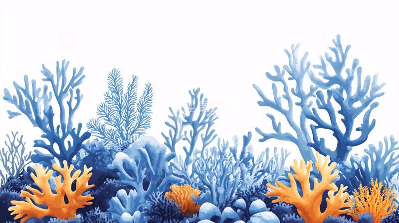 高清大图下载【趣麦麦图】珊瑚礁插画插画背景世界