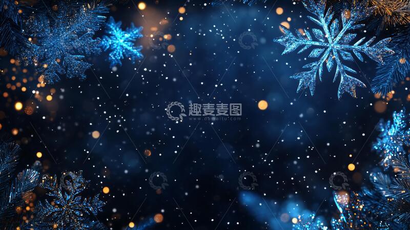 高清大图下载【趣麦麦图】蓝色梦幻冰雪