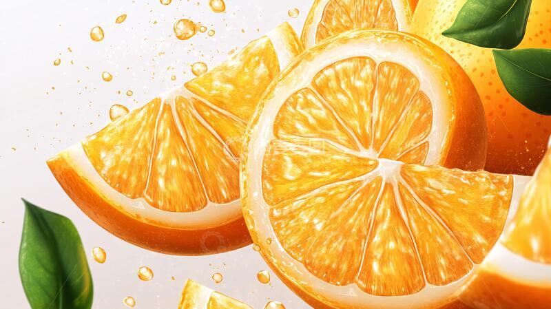 高清大图下载【趣麦麦图】冰糖橙包装插画