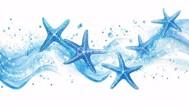 高清大图下载【趣麦麦图】海滩海洋星鱼景