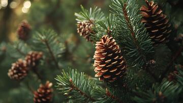 枝头松果松果高清松科