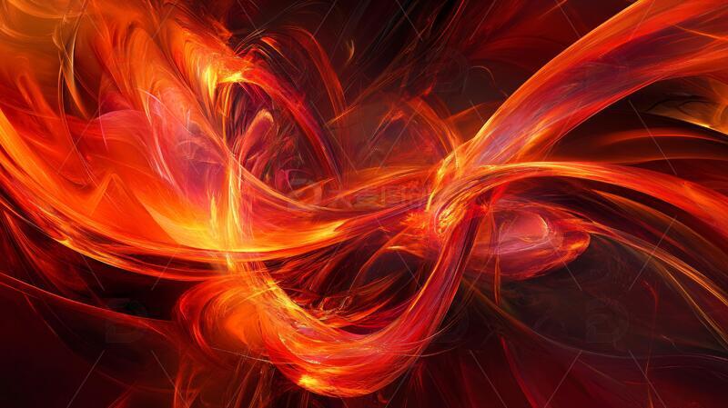高清大图下载【趣麦麦图】火红色壁纸背景线条火焰