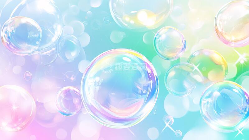 高清大图下载【趣麦麦图】绚丽气泡背景壁纸素材3