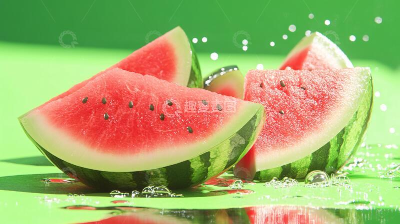 高清大图下载【趣麦麦图】西瓜果肉西瓜果肉绿色