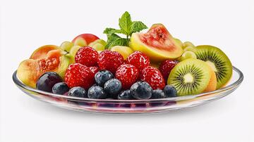 手绘水果盘手绘玻璃插画